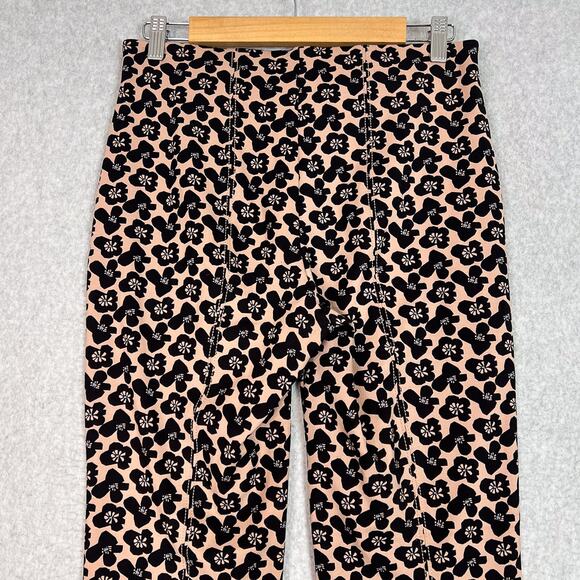 Anthropologie Maeve Brown Print The Margot Kick Flare Cropped Trousers Sz Small - Picture 6 of 13